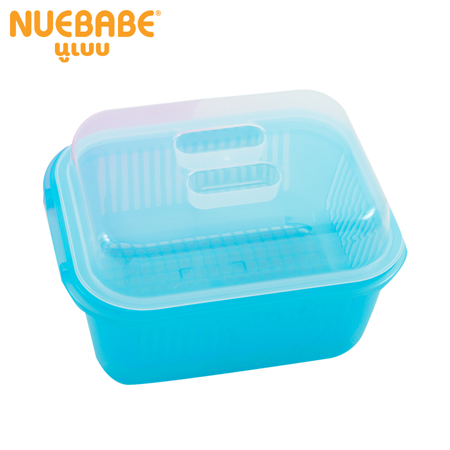Nuebabe กล่องพลาสติกคว่ำขวดพร้อมฝา