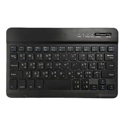 ? จัดส่งจากประเทศไทย? แป้นพิมพ์ภาษาไทย 10 นิ้ว คีย์บอร์ดบลูทูธไร้สาย เมาส์แบบชาร์จไฟได้ Bluetooth เข้ากันได้กับiPad, Android,Windows Mice & keyboard