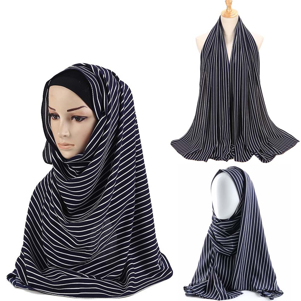 JIAWEIS ชีฟองแฟชั่น Seersucker ผู้หญิง Hijabs ผ้าพันคอมุสลิมผ้าพันหัว Wraps