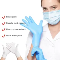 JE&FE ถุงมือยางไนไตรสีฟ้า กล่องสีฟ้า ถุงมือไนไตร ถุงมือแพทย์ ถุงมือลาเท็กซ์ ถุงมือยาง ถุงมือทำอาหาร