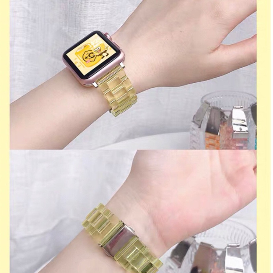 สายนาฬิกาApple Watch พลาสติกใส สายนาฬิกาข้อมือแบบใสสําหรับ Apple Watch Band Series 5 4 3 2 1 Iwatch Band ขนาด38/40  42/44
