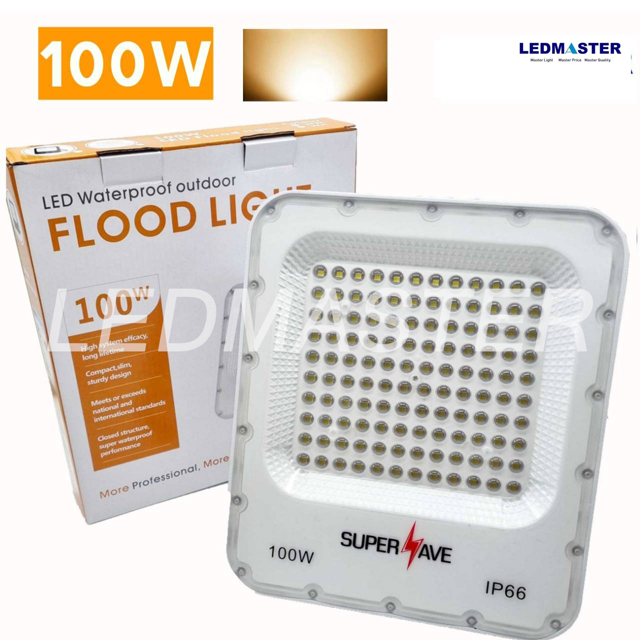 สปอร์ตไลท์ led ทรง Philips 30W - 200W รุ่น Slim บอดี้ขาว คุณภาพสูง ราคาโรงงาน Floodlight สนามฟุตบอล