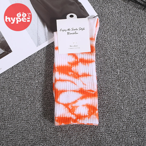 New ถุงเท้าแฟชั่นลายมัดย้อม แนวสตรีทสุดเทห์ Tie Dye Sock กำลังมาแรง ยาวครึ่งแข้ง ใส่สบาย/ ถุงเท้าผู้ชาย ถุงเท้าผู้หญิง