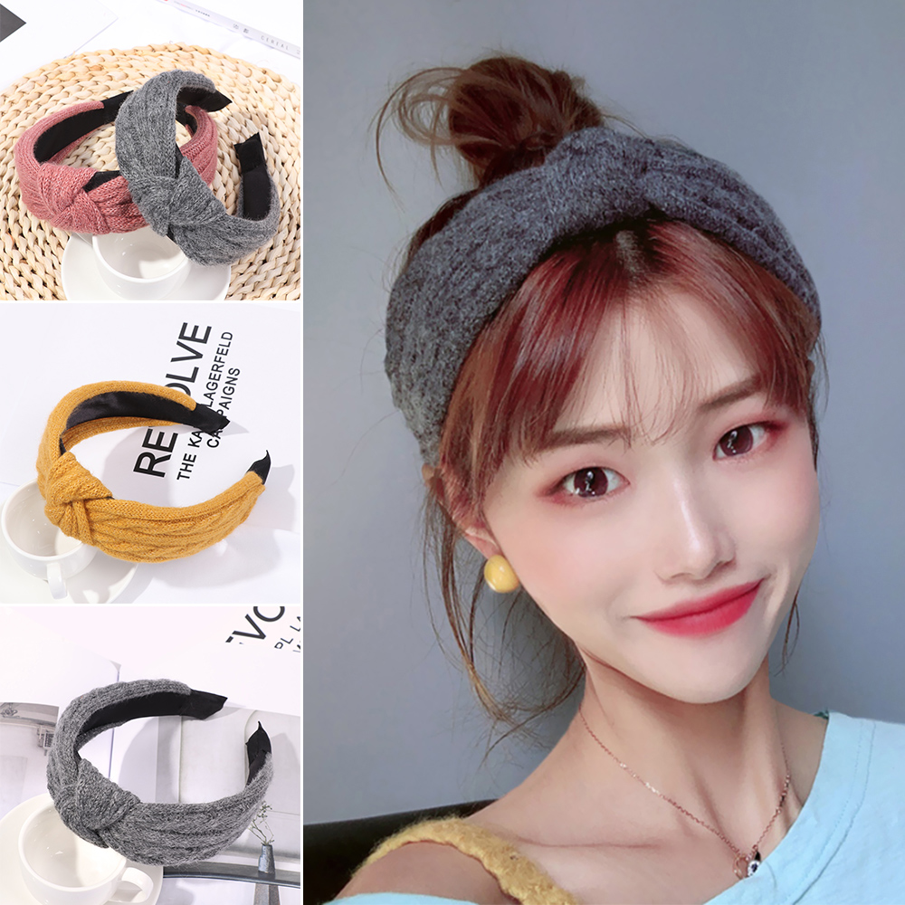 F8C503Y Fashion Knitted Cross Knotted Girls Headband Hair Bands Hair Hoop Headwear