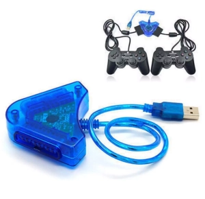 ภาพหน้าปกสินค้าตัวแปลงจอย PS2 เป็น จอย pc  [อะแดปเตอร์แปลงสาย] USB Controller Gamepad สำหรับ Sony PlayStation 2/PSX/ PS1/ PS2/ Joypad PC เกม/ dual พอร์ต (USB PS2 Player convertor) อะแดปเตอร์เกม USB-PS2 (Blue) ที่เกี่ยวข้อง