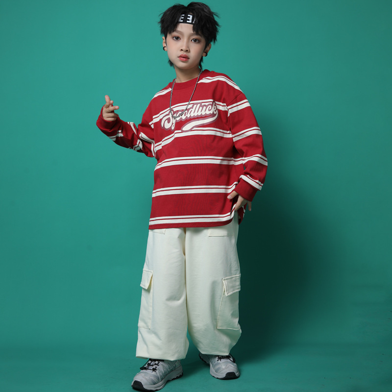 LZD ชุดเต้นรำแจ๊สสำหรับเด็กเสื้อผ้าสตรีทแดนซ์ฮิปฮอปสำหรับเด็ก hiphop ชุดเต้นรำชุดกลองเด็กชาย ราคา  898 บาท*ส่งฟรี