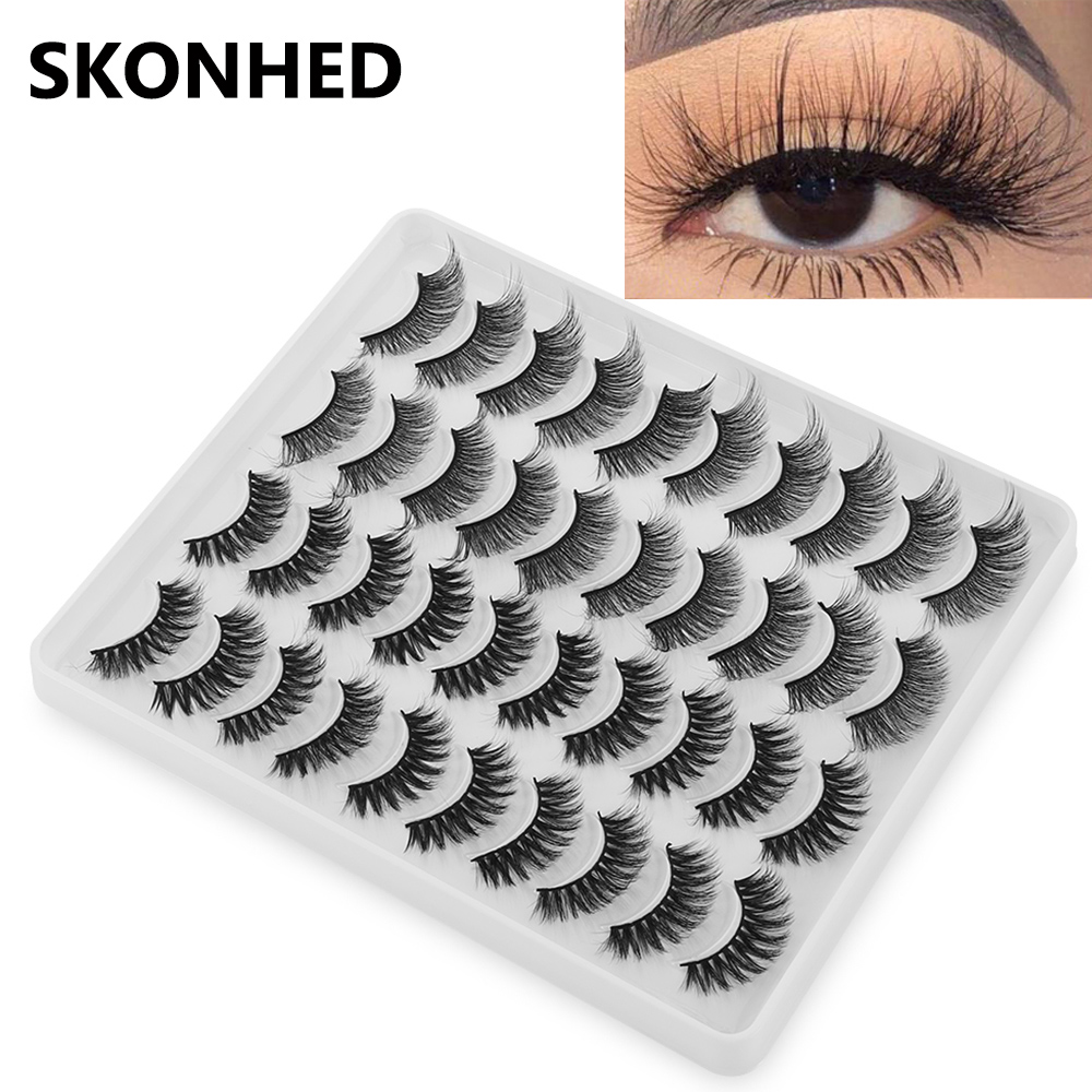 GAYE SPORTS 20 Pairs/set Beauty Handmade Mixed Styles Criss-cross False Eyelashes Wispies Fluffies Thick Long 3D Faux Mink