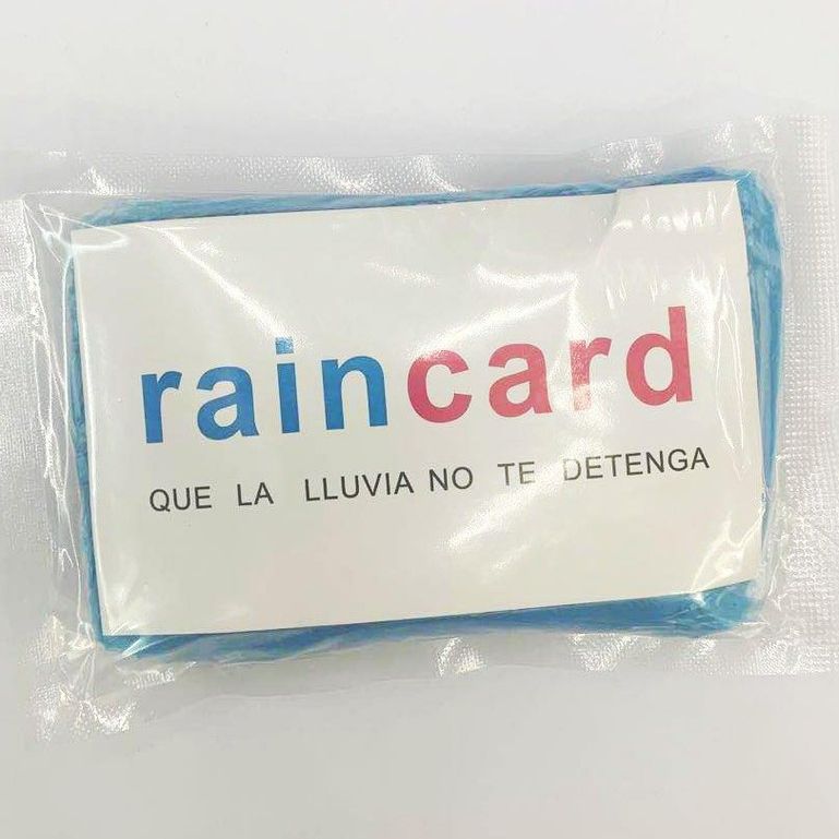 Raincard เสื้อกันฝนแบบพกพา ขนาดเท่าบัตรเอทีเอ็ม สามารถเก็บในกระเป๋าเกางเกง กระเป๋าสตางค์