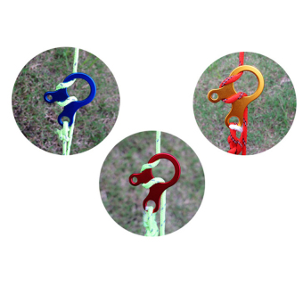 2016 คุณภาพสูงลมปมเชือกผูกเต็นท์แบบ 3ช่องแอนตี้สลิปปิ้งเดินป่าเชือกตะขอกระดุมแน่นลม (สีน้ำเงิน)