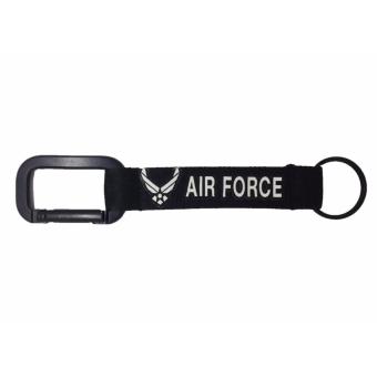 2561 พวงกุญแจ แถบผ้า ห่วงตะขอโลหะ สกรีนตัวอักษร AIR FORCE