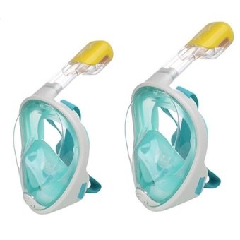 ราคา Bag7 Super snorke หน้ากากดำน้ำ ไม่ต้องคาบท่อหายใจ รุ่น DP01 (สีเขียว) 2 ชิ้น ขนาด S/M และ L/XL