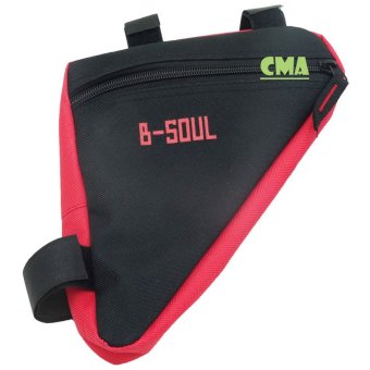 ประเทศไทย CMA กระเป๋าติดเฟรมจักรยาน B-Soul สีดำ/แดง
