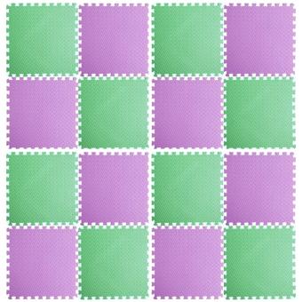 2561 แผ่นรองคลาน แผ่นกันกระแทก EVA 60*60*1.2 มี 16 แผ่นต่อชุด สีเขียว ม่วง พื้นที่ 240*240