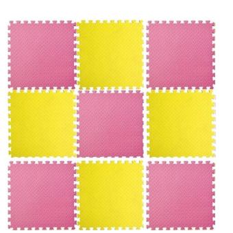 ประเทศไทย แผ่นรองคลาน แผ่นกันกระแทก EVA 60*60*1.2 มี 9 แผ่นต่อชุด สีชมพู เหลือง พื้นที่ 180*180