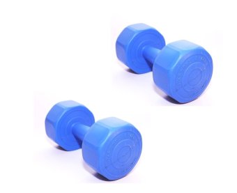2561 G sport DUMBELL ดัมเบลพลาสติกชนิดเหลี่ยมน้ำหนัก 5 kg. รุ่น LU-5 แพคคู่ (สีน้ำเงิน)