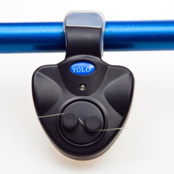 ประเทศไทย JJ สัญญาณไฟติดปลายคันเบ็ด สัญญาณไฟเตือน ตกปลา Fish Alarm Fish Bite Finder Alarm (สีดำ)