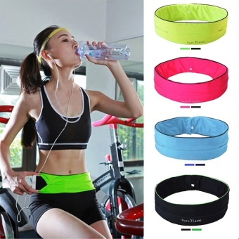 LLS Belly Waist Bum Bag Fitness Running Jogging Cycling Belt Pouchsports Fanny Pack Black S - intl