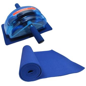ประเทศไทย เครื่องออกกำลังกายลดหน้าท้อง Roller Slide Ab Slide (Blue) + เสื่อโยคะ หนา 6 มม. (สีน้ำเงิน)
