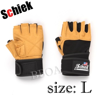 ประเทศไทย Schiek ถุงมือ ยกน้ำหนัก ถุงมือฟิตเนส Fitness Glove size L (Yellow) รุ่นหนา จัดส่งฟรี