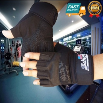 2561 Schiek LIFTING GLOVE ถุงมือยกน้ำหนัก ถุงมือฟิตเนส Fitness Glove (Black) L