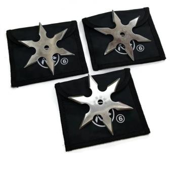 ราคา SHURIKEN 6 BLADE มีดขว้าง 6 แฉก ชุด 3 อัน วัสดุเหล็ก พร้องซองผ้าเก็บตัวมีด
