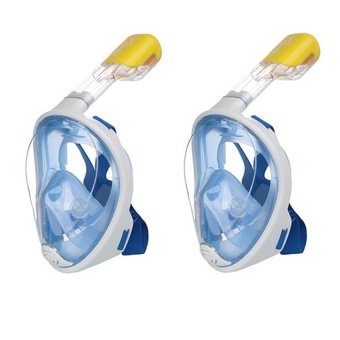 ราคา Super snorke หน้ากากดำน้ำ ไม่ต้องคาบท่อหายใจรุ่น DP01 ( สีฟ้า ) 2 ชิ้น