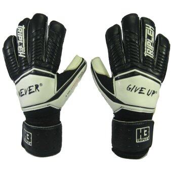 2561 ถุงมือผู้รักษาประตู ถุงมือประตูนิ้วเหลี่ยม Training H3 Sport มี Finger Save ดำขาว เบอร์ 7