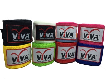 2561 VIVA ผ้าพันมือนักมวย ยาว2.5 เมตร (สีชมพู) คู่