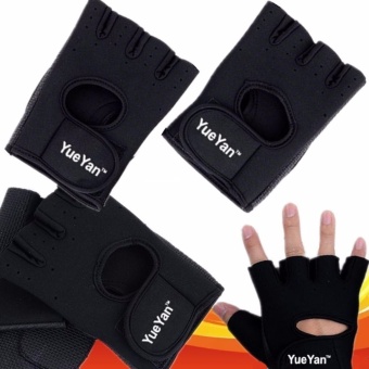 ราคา YUEYAN ถุงมือฟิตเนส ถุงมือออกกำลังกาย Fitness Glove Weight Lifting Gloves Black ( Int:M)