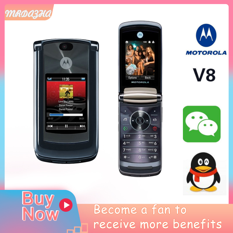 V8 unlocked motorola razr2 v8 v9 gsm 2mp camera 512mb/2gb rom cellphone 100% original bluetooth flip mobile phone