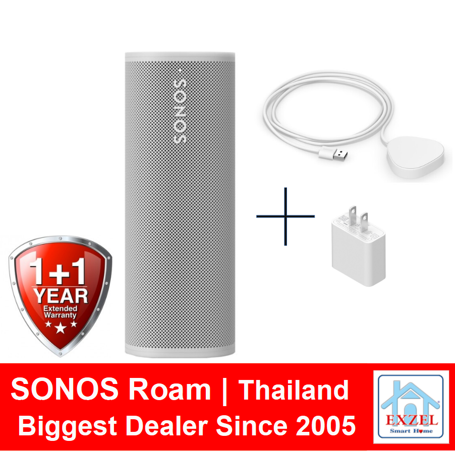 Sonos Roam : 1Yr + 1 Extra Yr Warranty | Fast 1 Day ship from Bangkok - Get 1% off if Buy 2 | Smart Wireless Speaker - Wifi / Bluetooth - Black / White