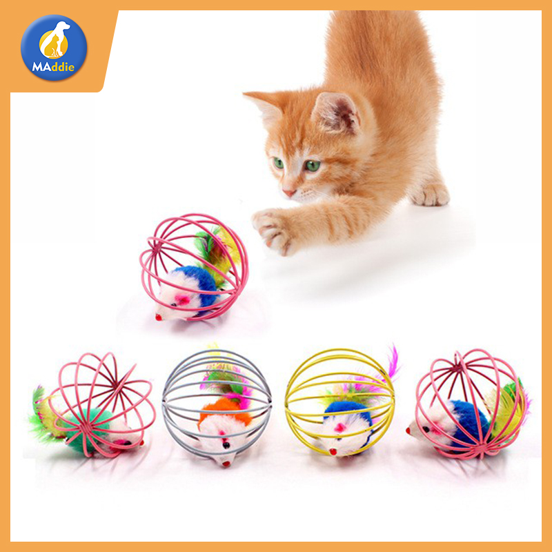 Maddie ถูกที่สุด บอลกรงหนู บอลของเล่นแมว ( คละสี ) ของเล่น แมว LI0184