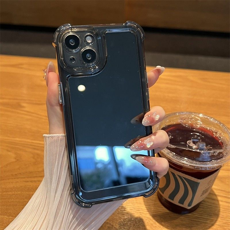 Ốp Điện Thoại TPU Mềm Trong Suốt Chống Sốc Nút Bấm Độc Đáo Cho IPhone 14 13 12 11 Pro Max XS Max X XR 7 + 8 6 6S Plus Sự Bảo Vệ