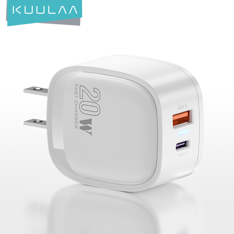 【สินค้ามาไหม่】KUULAA Quick Charge 4.0 3.0 หัวชาร์จเร็ว หัวชาร์จ4.0 3.0 QC PD Charger 20W USB Type C Fast Charging For iPhone 12 Pro Max 11 Pro Max XS 8 Xiaomi QC4.0 QC3.0 For Huawei Sumsung