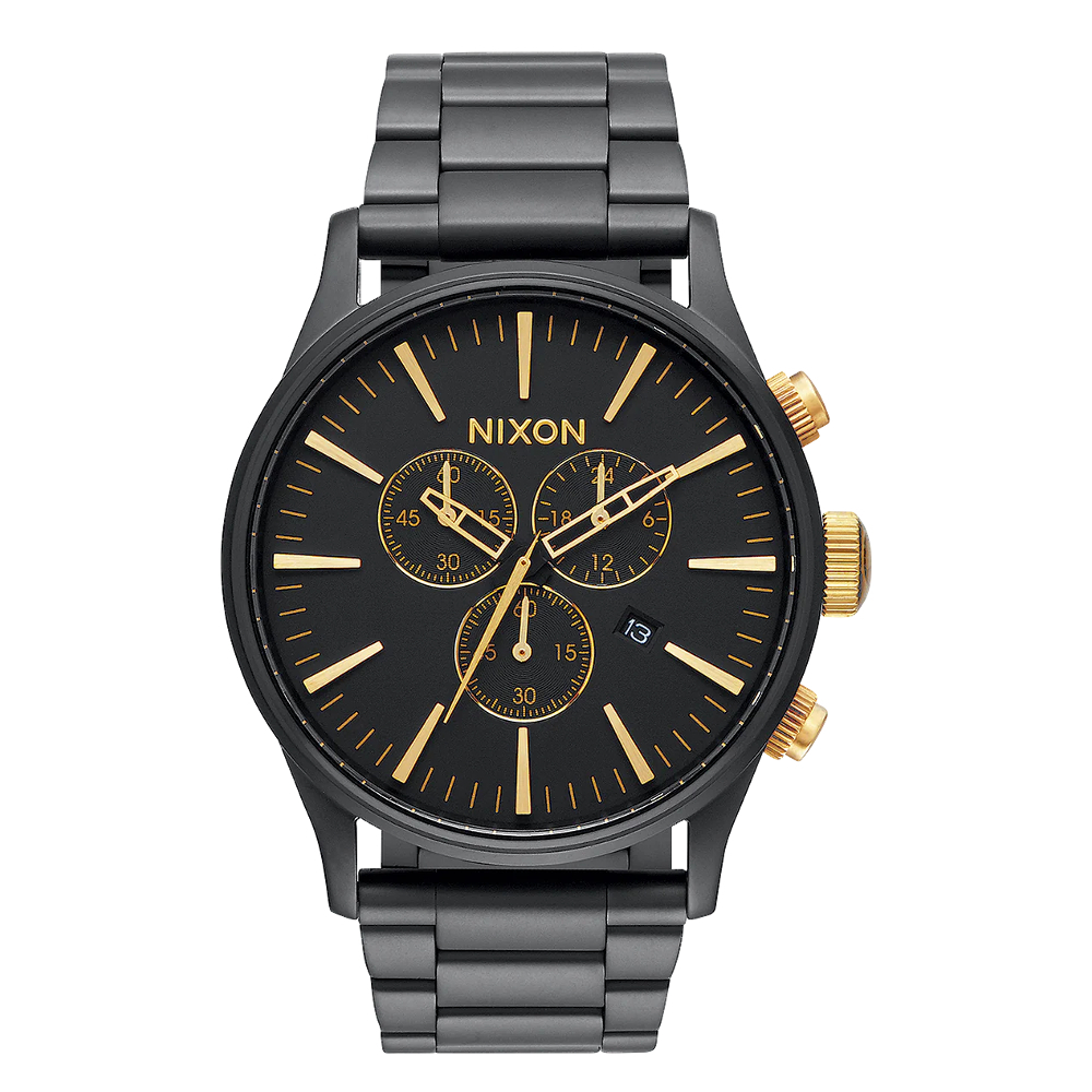 Nixon NXA3861041-00 Sentry Chrono SS Matte Black/Gold นาฬิกาข้อมือผู้ชาย ราคา 9,750 บาท*ส่งฟรี