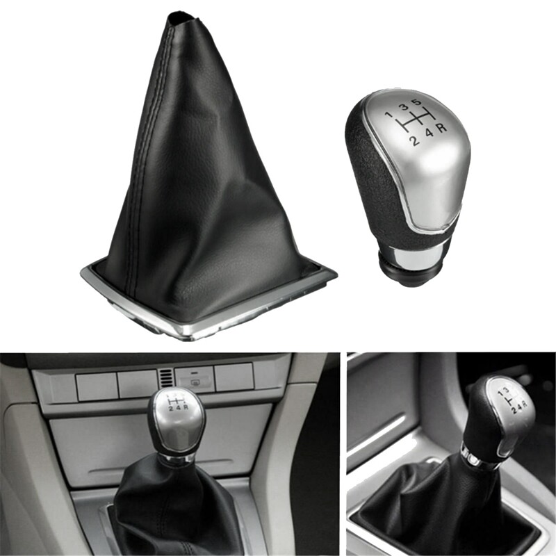 5 Speed Manual Car Gear Shift Knob Shifter Lever Gaiter Boot Cover for
