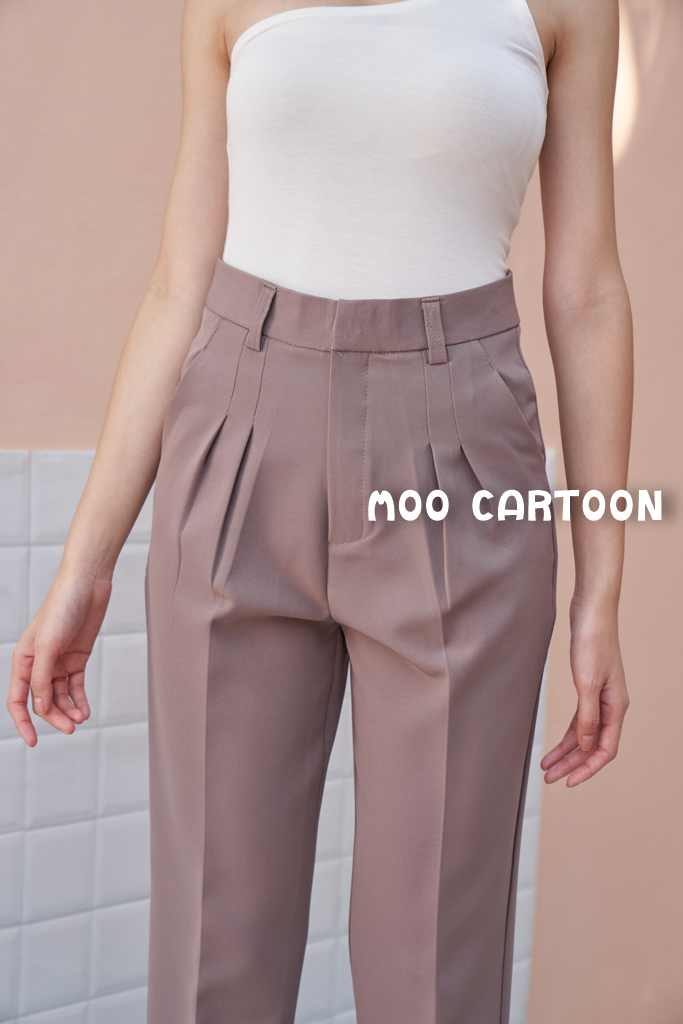 กางเกงขายาวทรงบอยผู้หญิง กางเกง7ส่วนหญิง กางเกงขา 7 ส่วนทรงบอย กางเกงขายาวเอวสูง กางเกงขายาวผญ กางเกงทำงานผญ ผ้าเปเป้คุณภาพ S-3XL