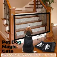 Magic Pet Gate Magical pet roller shutter door Dog fence child barrier stair gate stair guard door guard baby gate dog fence cat fence pet netting child kennel child fence is a barrier between animals