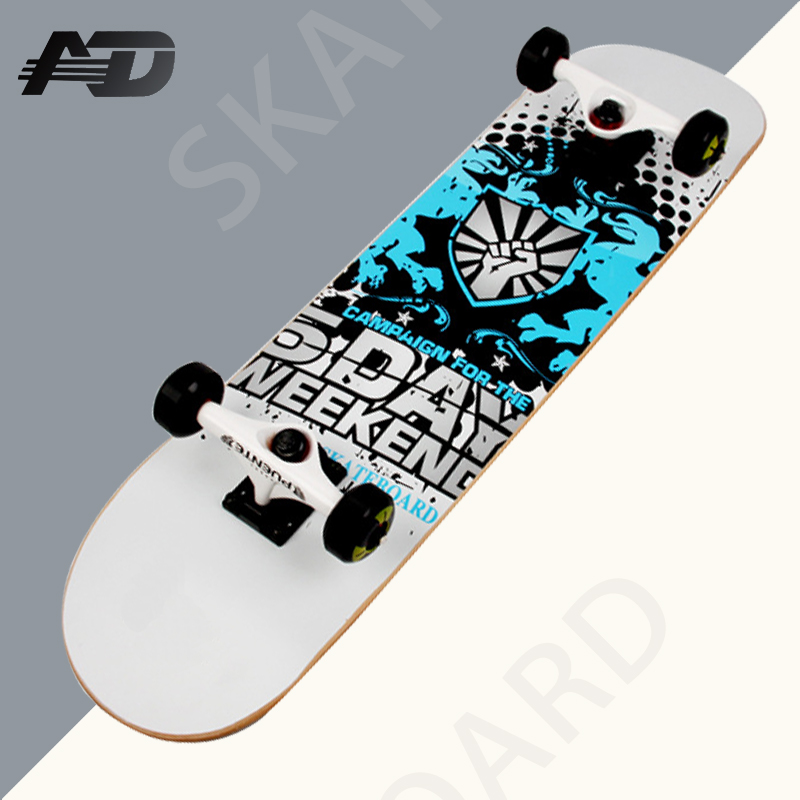 แท้ PUENTE 602 SkateBoard เสก็ตบอร์ด แท้ skateboard ผู้ใหญ่ Four-wheel Double Kick Deck Skateboard -Graffiti