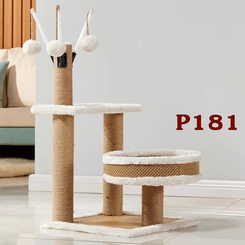 #P126 คอนโดแมว วัสดุไม้ทั้งหลัง ไม่ติดขน สูง140cm ราคาถูก สินค้าพร้อมส่งในไทย-P126