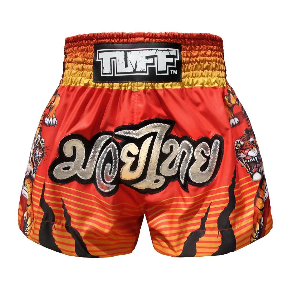 TUFF Muay Thai Boxing Shorts White War Elephant–