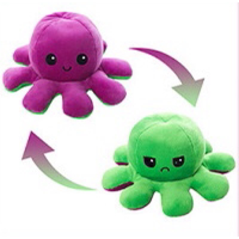 ตุ๊กตาปลาหมึก Reversible Flip octopus ตุ๊กตา ของเล่นของขวัญเด็ก พลิกกลับด้านปลาหมึก ตุ๊กตาสัตว์น่ารัก 4.8 HOT WAVE