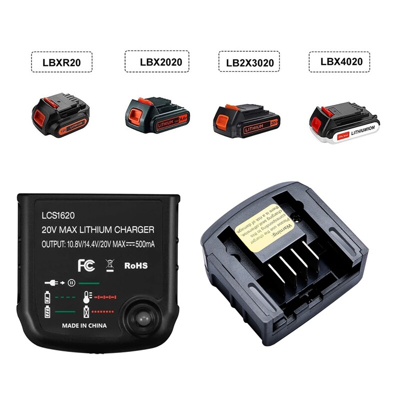 For Blackdecker Li-ion Battery Charger 10.8v 14.4v 20v Serise Lbxr20 Lb20  Lbx20 Lbx4020 Electric Drill Screwdriver Tool Battery