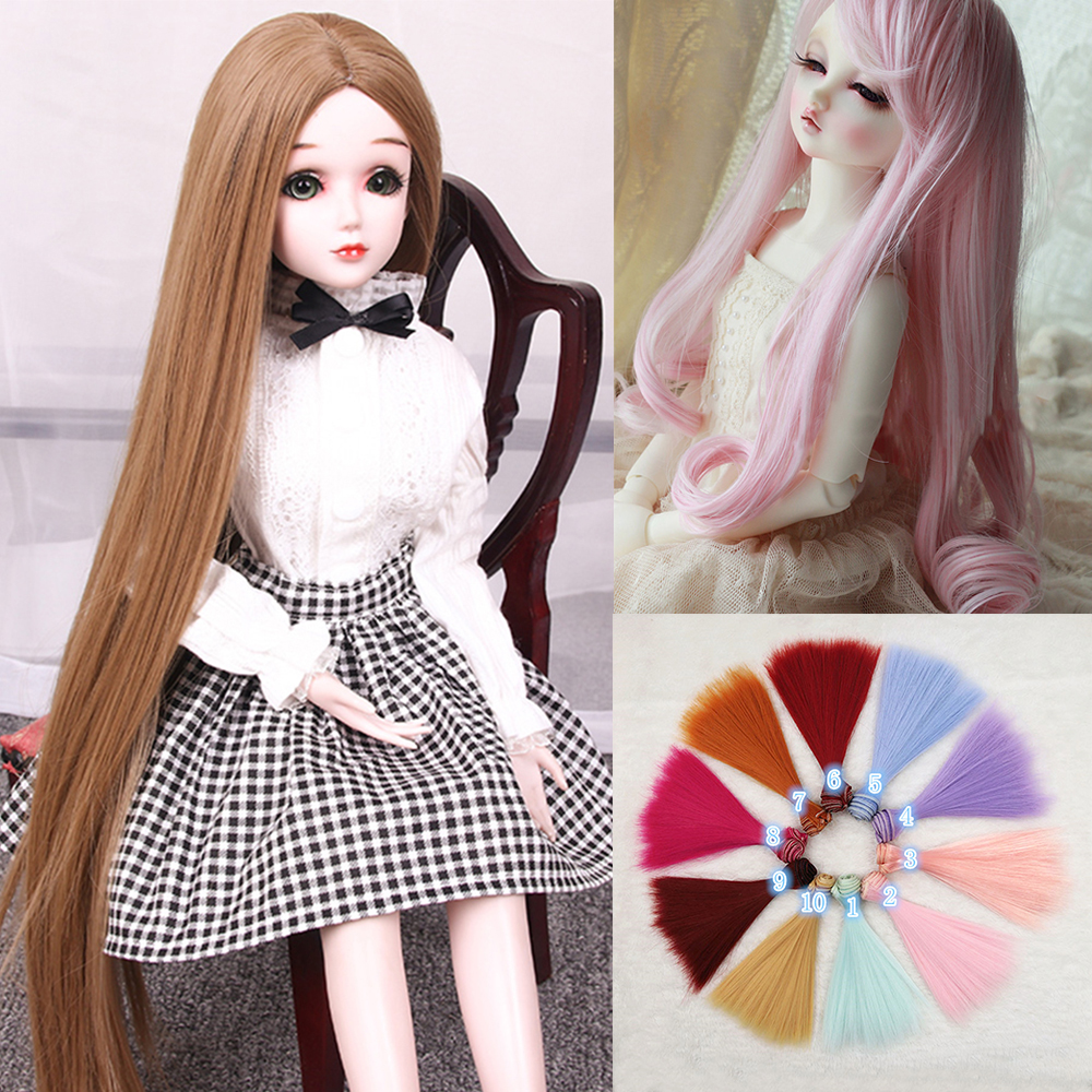 U7E2E ยาวแฟชั่นสายอุณหภูมิสูง Mini เส้นใยสังเคราะห์15100ซม.BJD Tresses เครื่องประดับผมตุ๊กตาวิกผม Extension