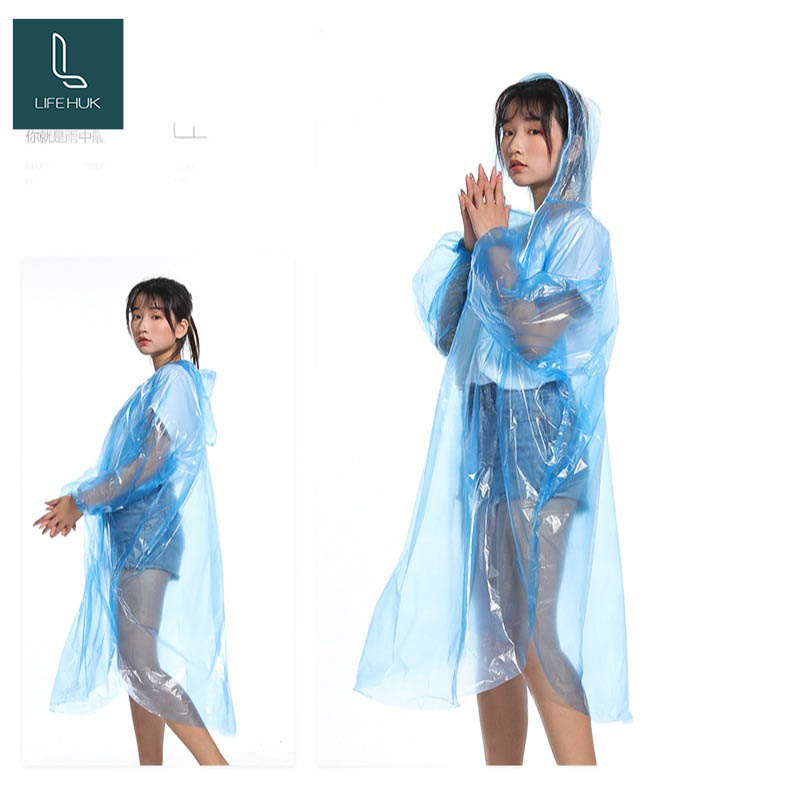 [ 1pc ] LIFE HUK เสื้อกันฝนแบบใช้แล้วทิ้งเสื้อกันฝนกลางแจ้งเดินป่าชุดเดียว  ชุดกันฝนเด็ก