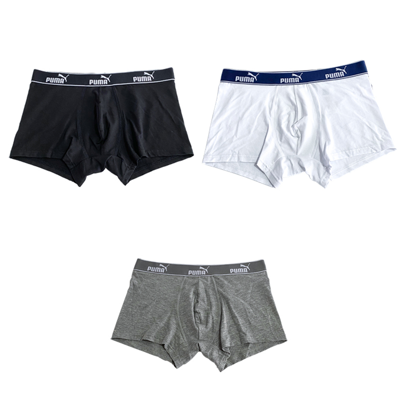 PUMA Man Underwear กางเกงในชาย กล่อง 3ตัว กางเกงในแบรนด์แท้ ระบายอากาาศได้ดี สวมใส่สบายผ้าฝ้ายอย่างดี สินค้าพร้อมส่ง