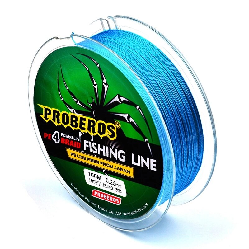 1-2 วัน (ส่งไว ราคาส่ง) สาย PE ถัก 4  สีเทา, สีฟ้า,สีแดง,สีเหลือง,สีเขียว เหนียว ทน ยาว 100 เมตร  [ Super Thailand] Fishing line wire Proberos
