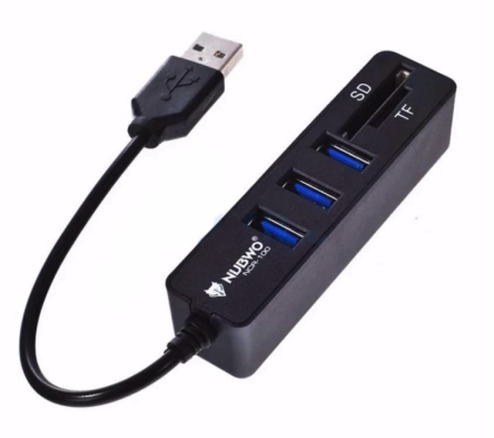 ?ส่งเร็ว? ร้านDMแท้ๆ NUBWO NCR-100 ตัวเพิ่มช่อง ยูเอสบี+ตัวอ่านการ์ด USB HUB 3 Port+Card Reader V2.0 2in1 #DM 100