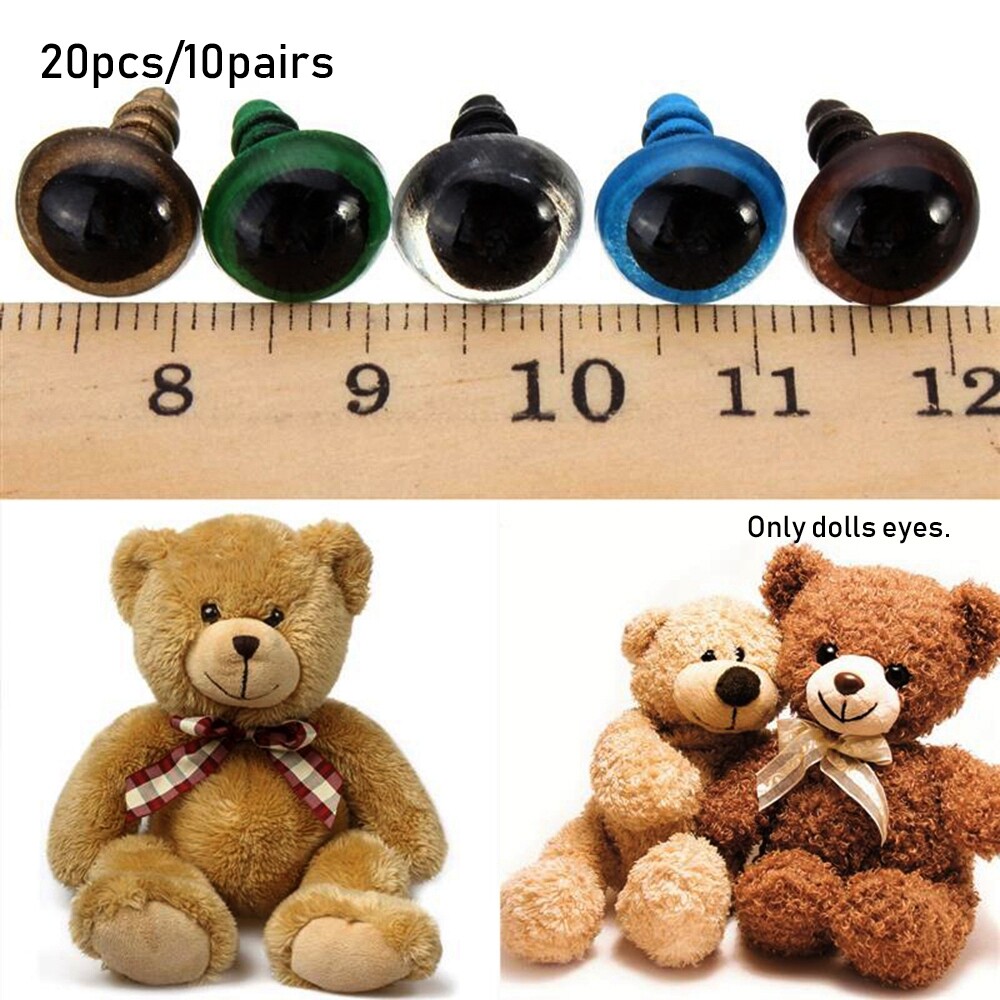 XUEWAN 20Pcs/คู่8/10/12/14มม.ตุ๊กตาของเล่นชิ้นส่วนความปลอดภัยพลาสติกหัตถกรรมตาหมีสัตว์อุปกรณ์เสริมตุ๊กตาหน้ากาก DIY หุ่นคริสตัล Eye