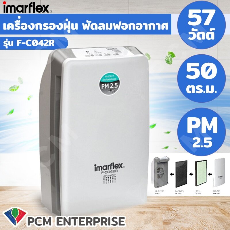 โปรโมชั่น Flash Sale : Imarflex [PCM] เครื่องฟอกอากาศ Air Purifier ป้องกัน PM 2.5 ได้ รุ่น F-C042R
